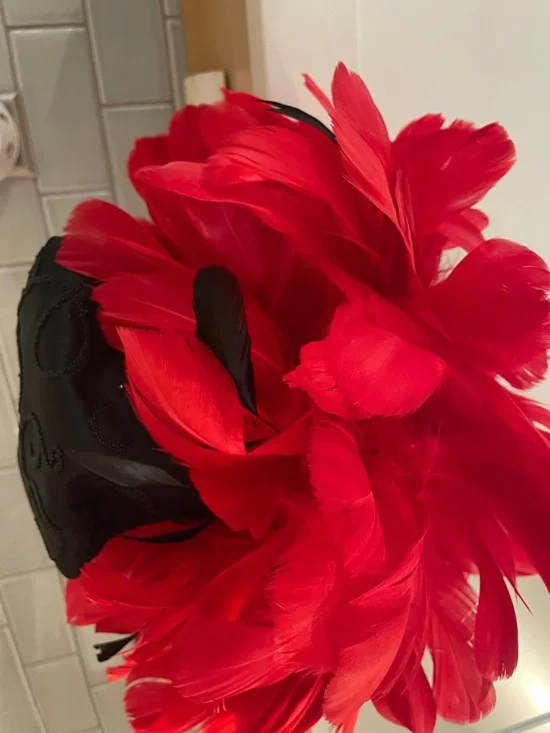 Red Feathered Cocktail Purse - Picture 8 of 8